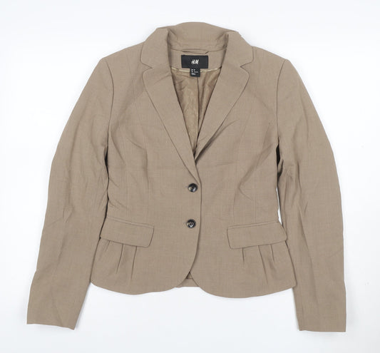 H&M Women’s Beige UK 10 Tailored Single-Breasted Blazer Jacket