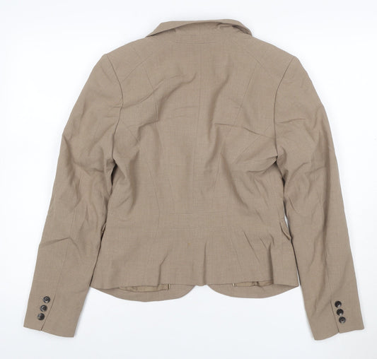 H&M Women’s Beige UK 10 Tailored Single-Breasted Blazer Jacket