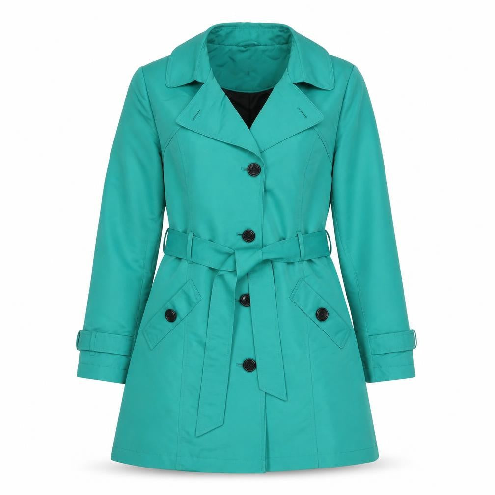 Marks & Spencer Women’s Green UK 14 Long Belted Trench Coat