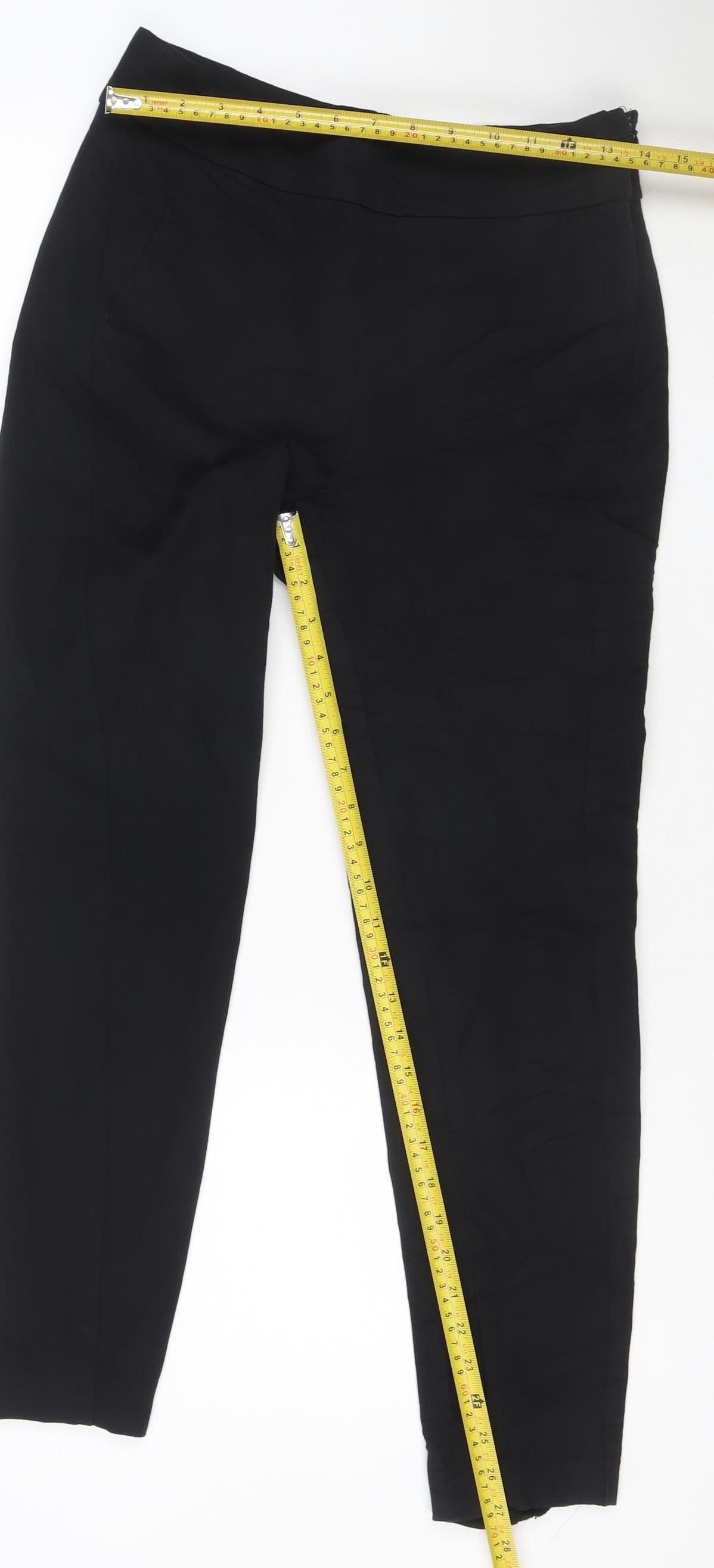 Phase Eight Women’s Black Size 12 Wide-Leg Tailored Trousers Ankle Zip
