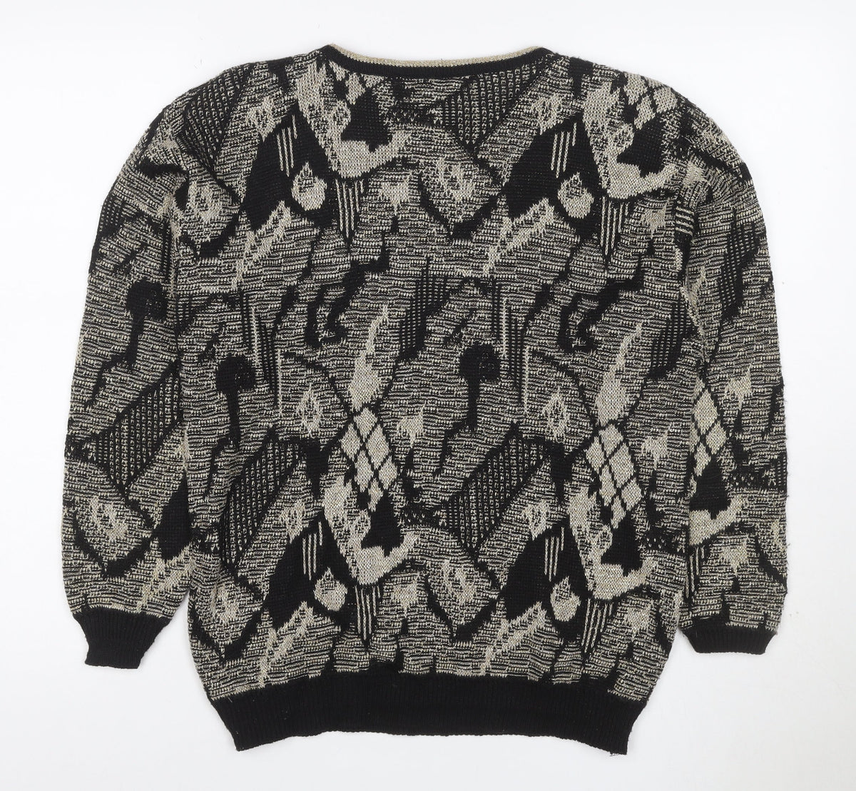 Helen Harper Women’s Black Beige S Geometric Retro Knit Jumper