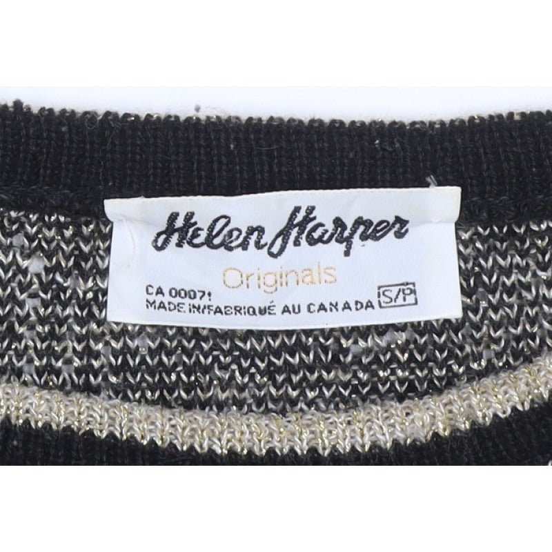 Helen Harper Women’s Black Beige S Geometric Retro Knit Jumper