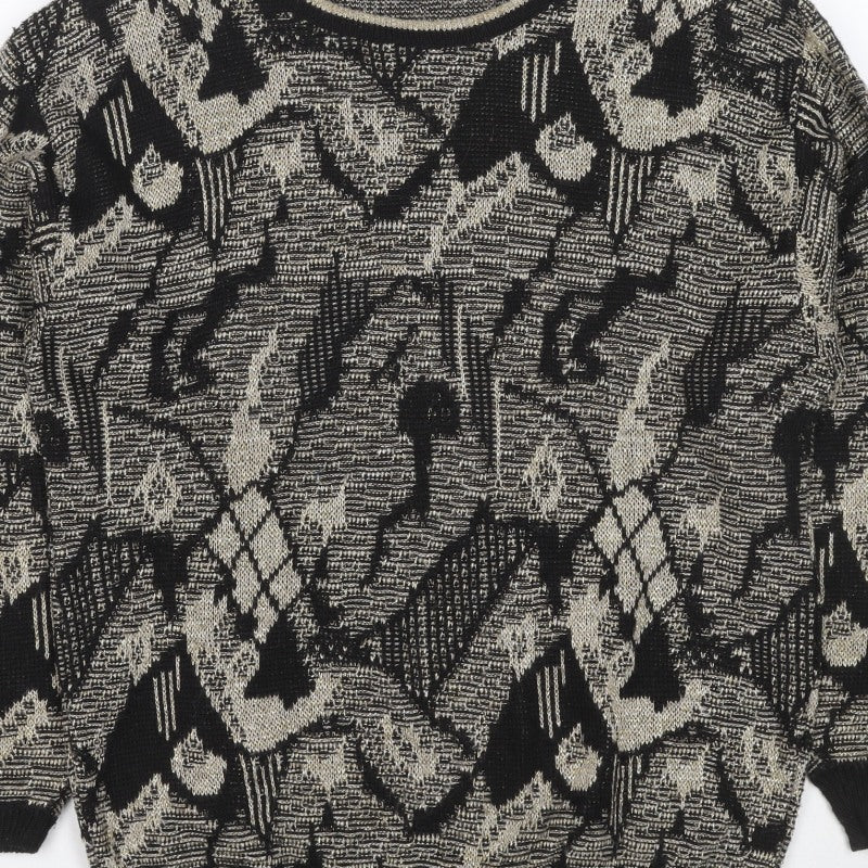 Helen Harper Women’s Black Beige S Geometric Retro Knit Jumper