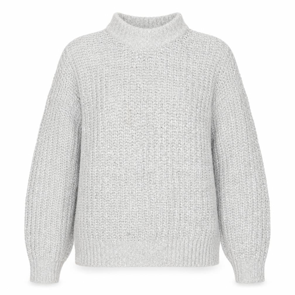 Marks & Spencer Collection Women Grey Metallic Knit Roll Neck Jumper UK 4