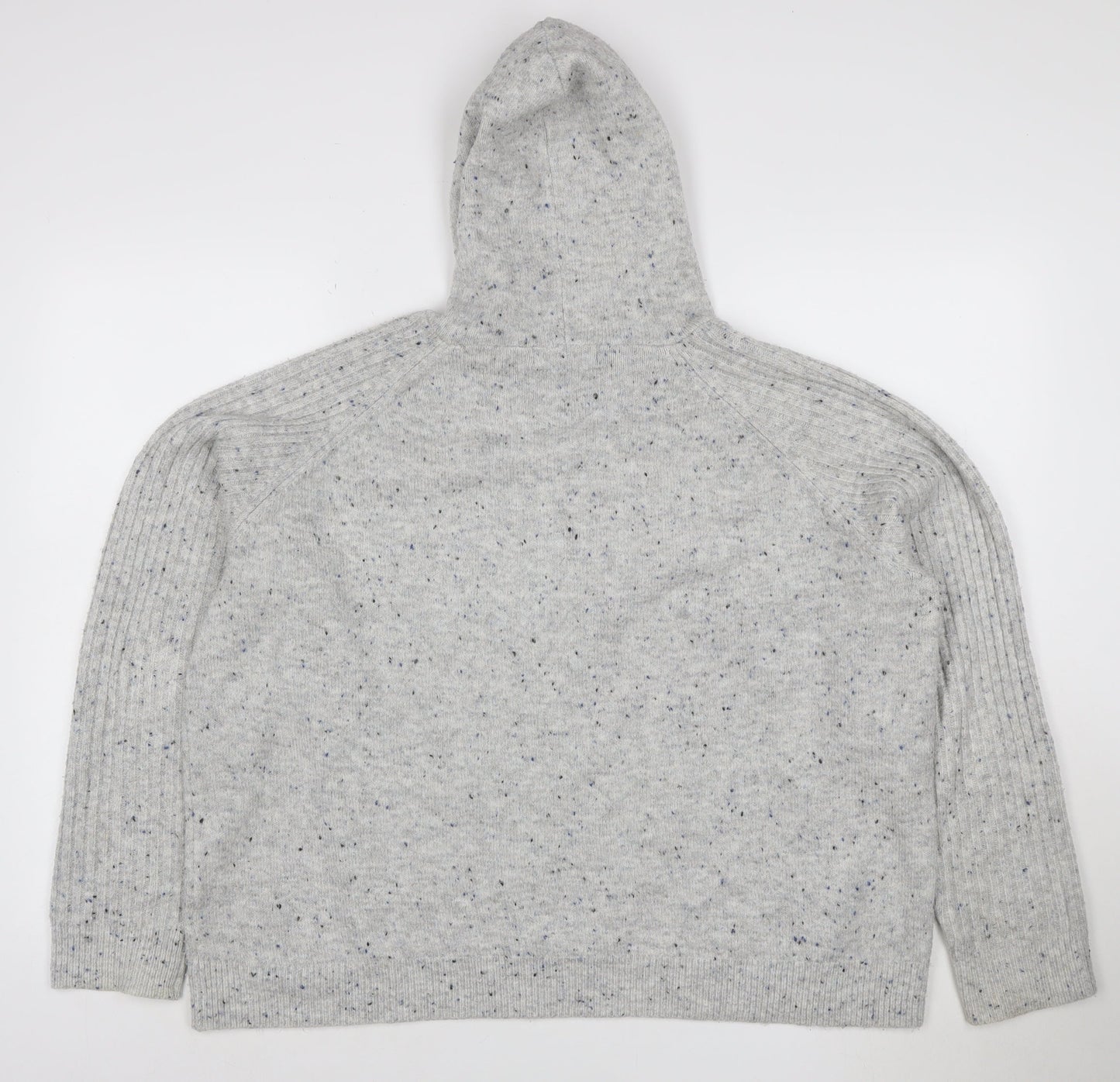 Marks and Spencer Women Grey Fleck Knit Hoodie XL Pullover
