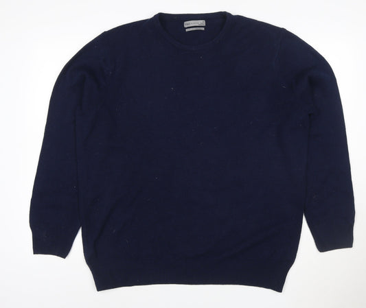 Marks and Spencer Men’s Blue XL Lambswool Crew Neck Pullover Jumper