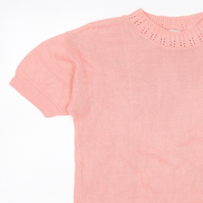 Separate Scene Women’s Pink L Short Sleeve Knit Pullover Jumper