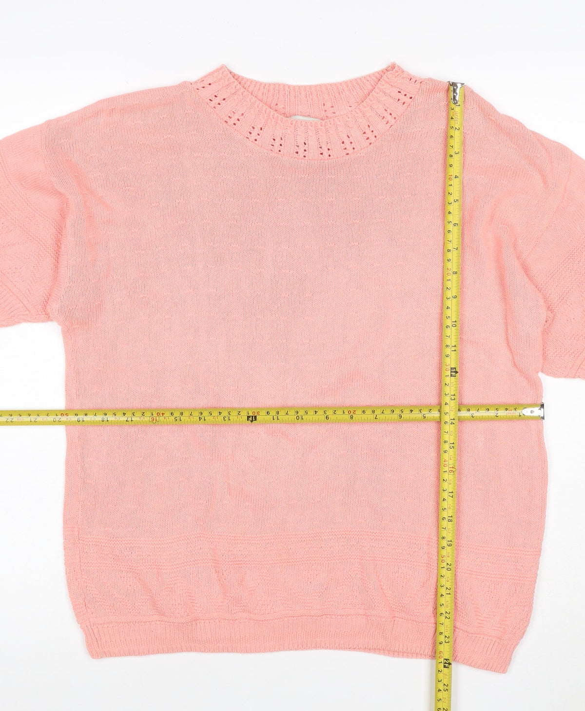 Separate Scene Women’s Pink L Short Sleeve Knit Pullover Jumper