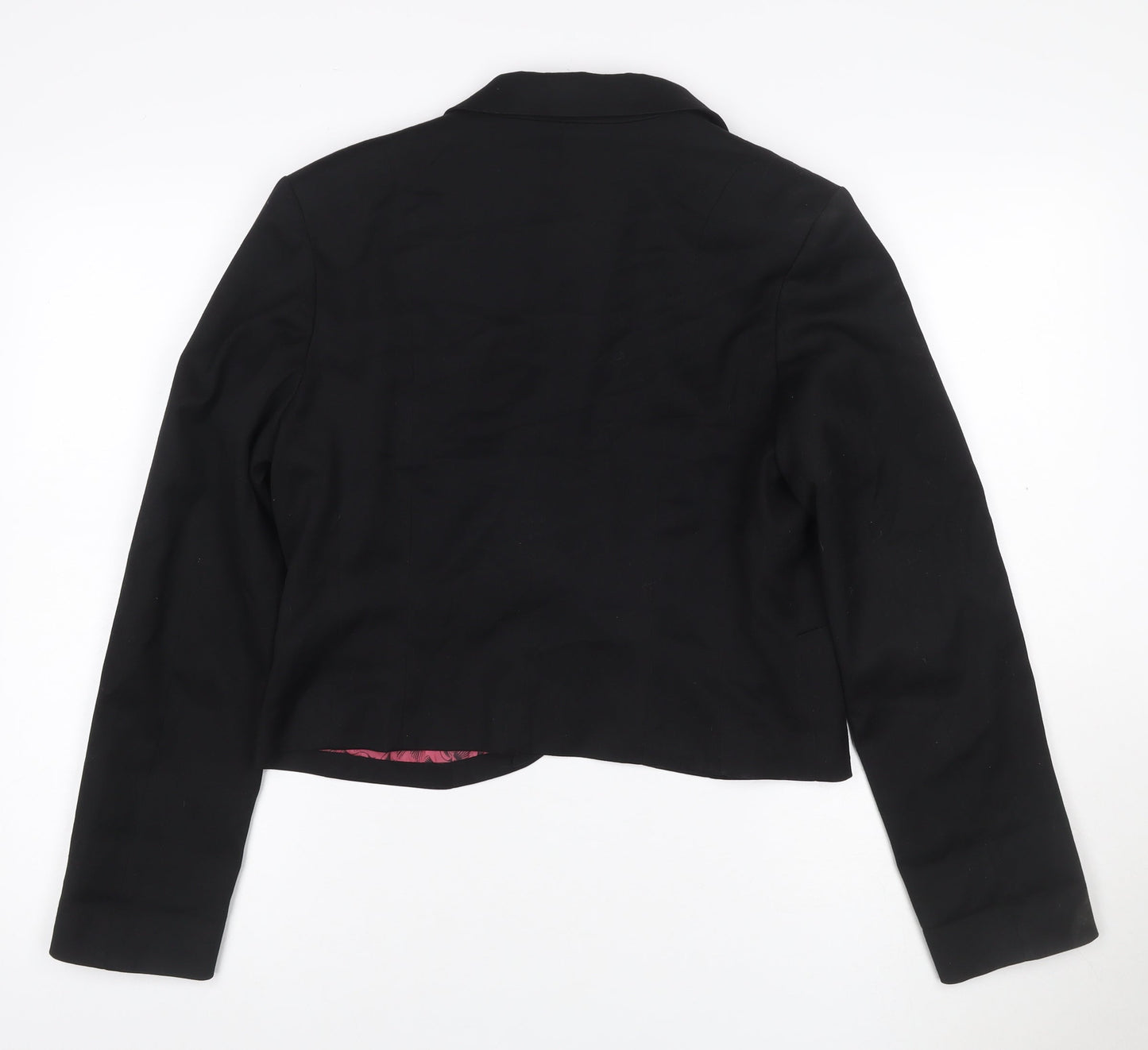 H&M Women’s Black Size 16 Single-Breasted Blazer Bird Lining