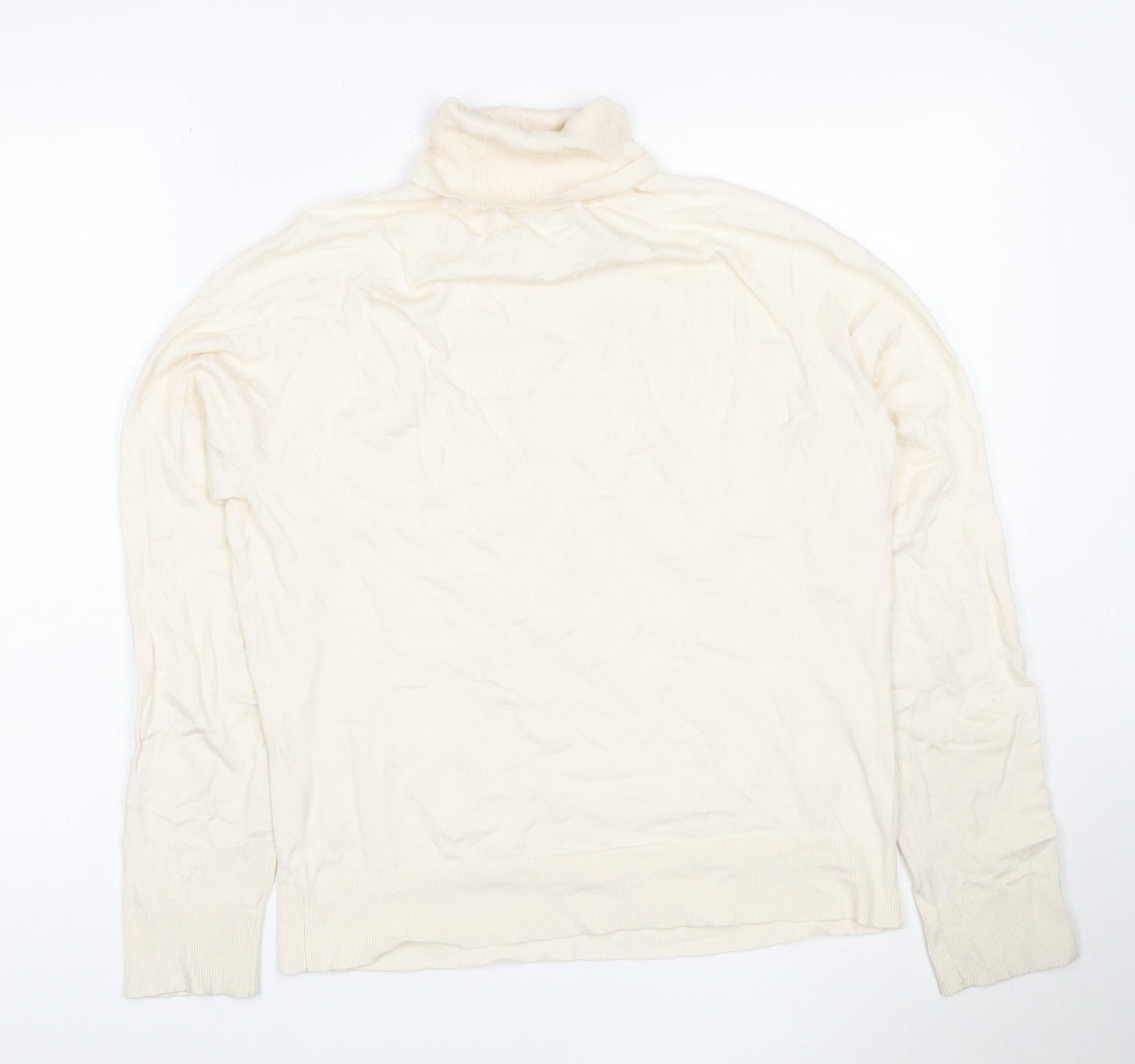 Talbots Women Ivory UK 16 Roll Neck Knit Jumper Long Sleeve