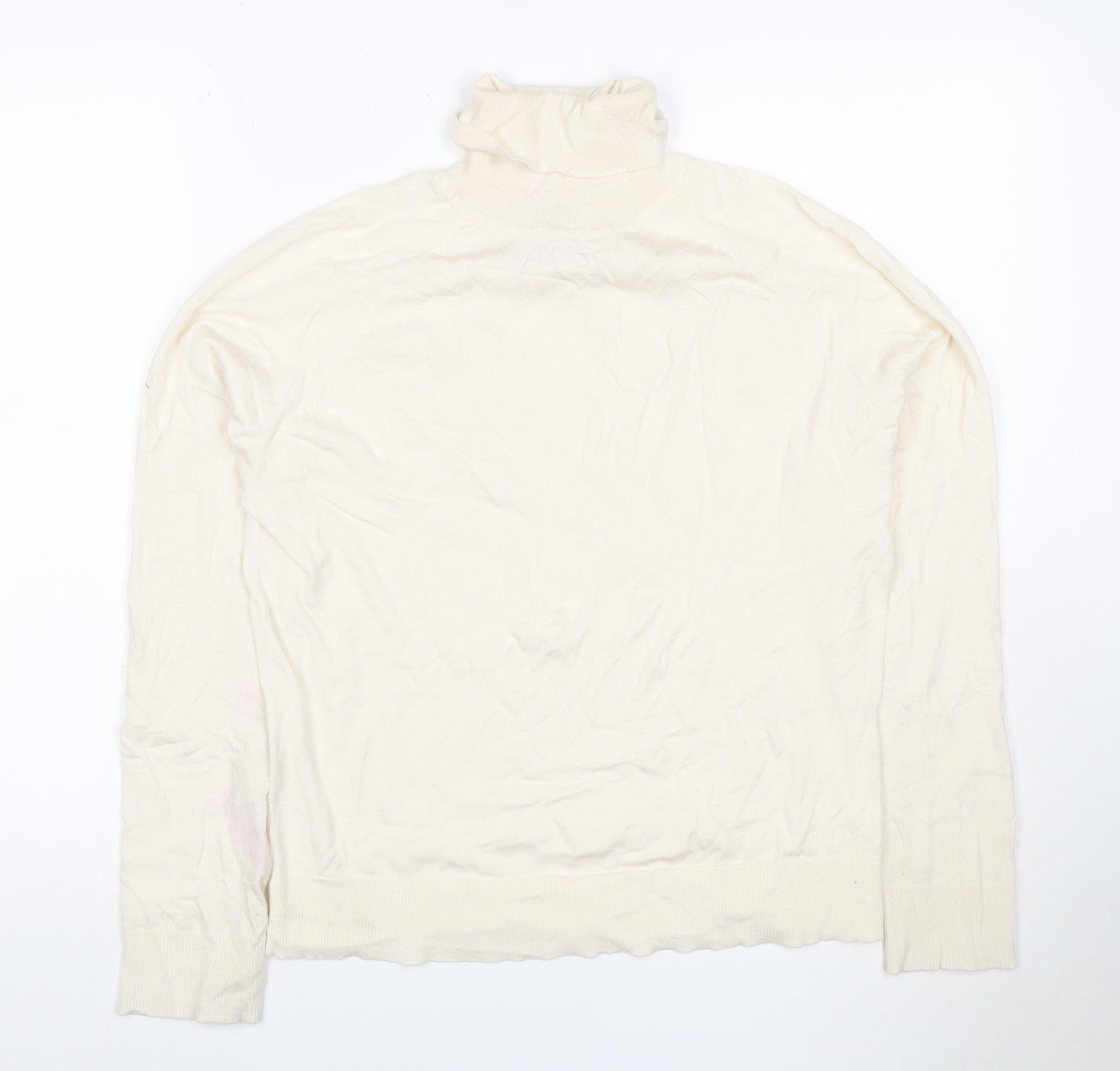 Talbots Women Ivory UK 16 Roll Neck Knit Jumper Long Sleeve