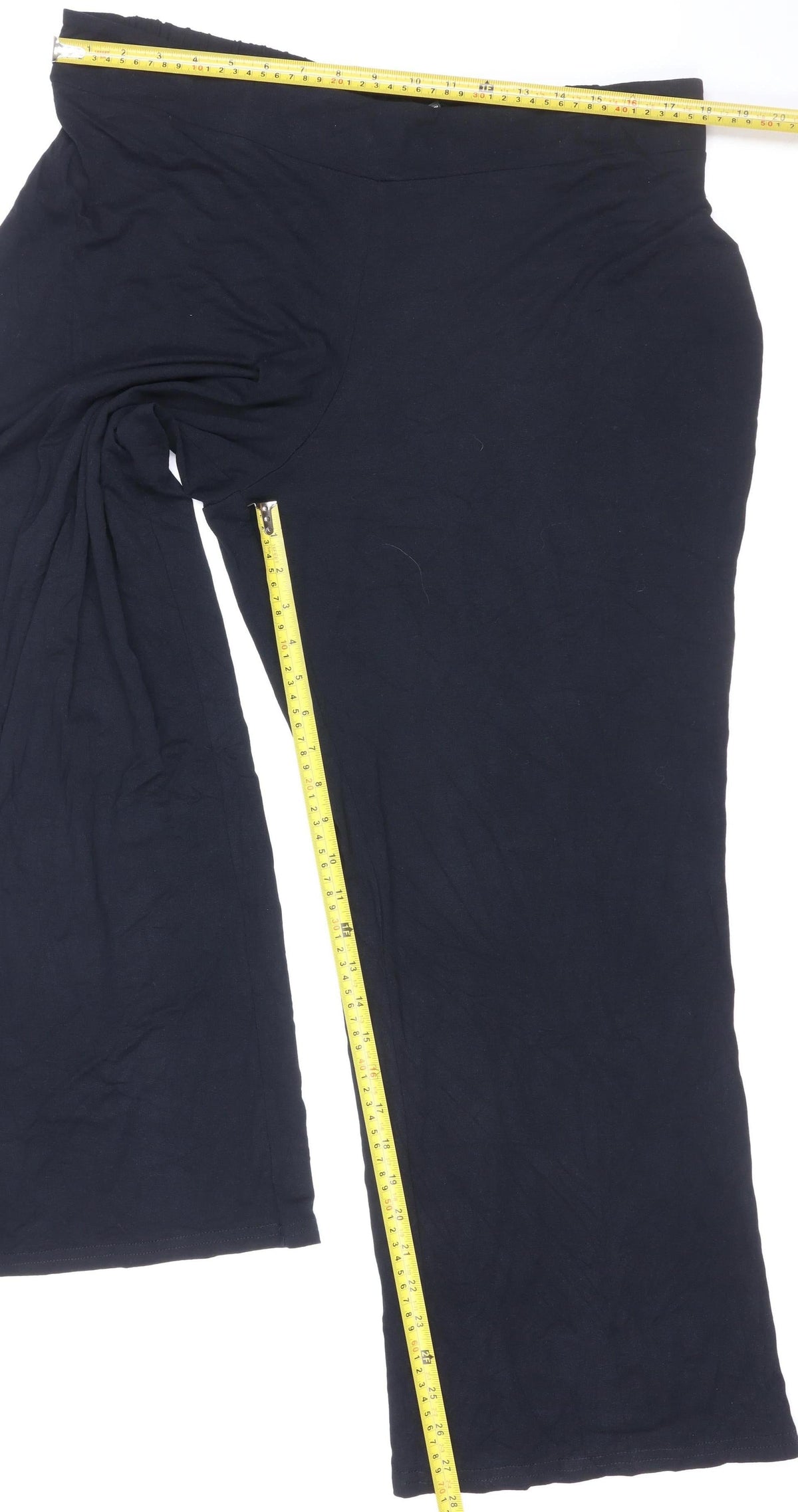 Anya Hadsen Women’s Black Size 22 Wide-Leg Elastic Waist Trousers
