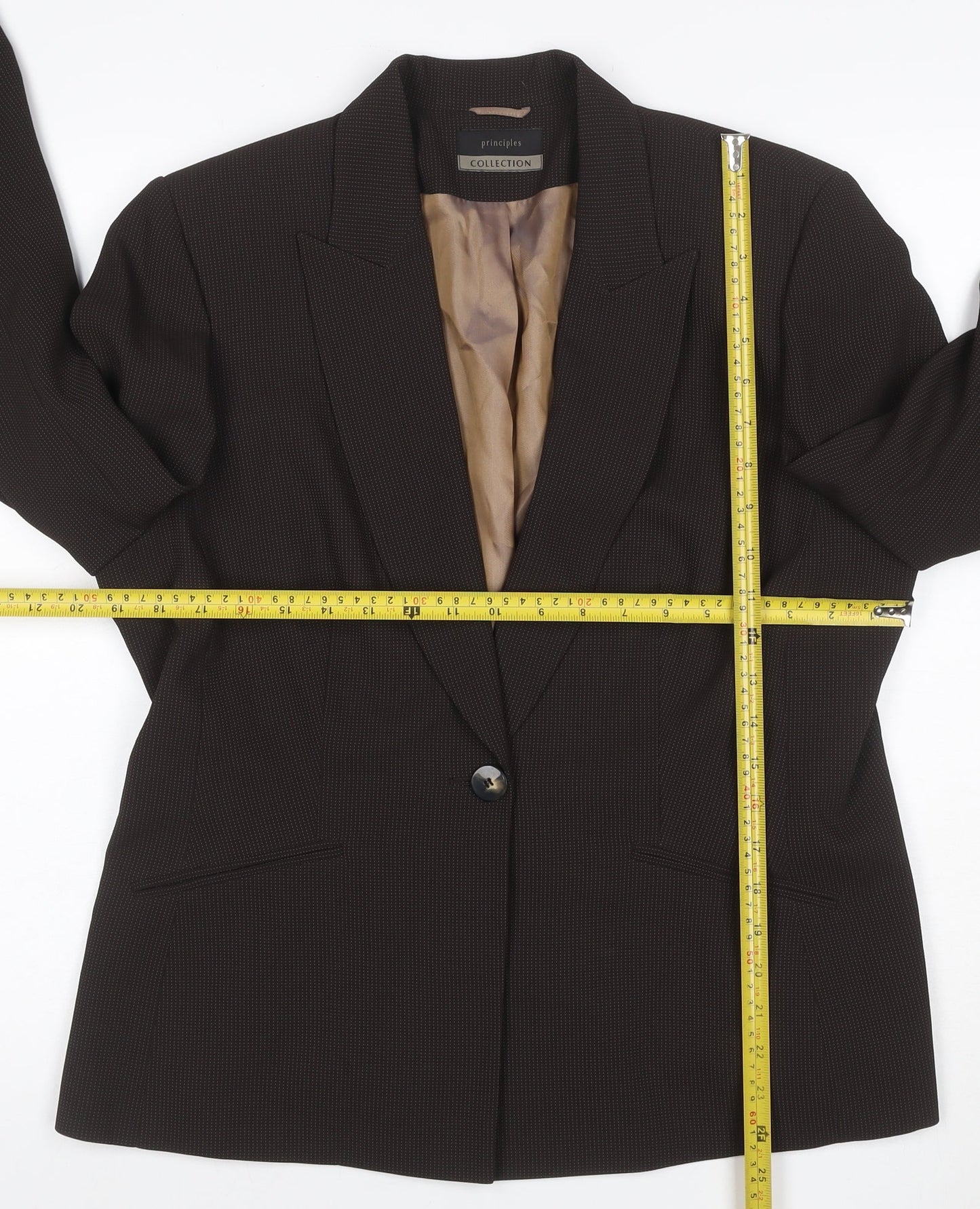 Principles Women’s Brown Size 16 One Button Lined Blazer Jacket