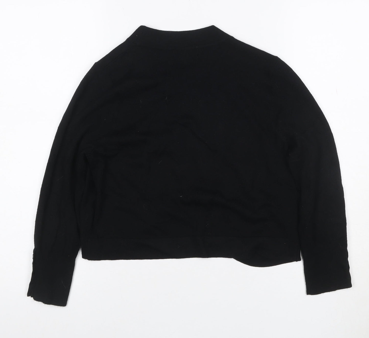 Collection Debenhams Women Black Size 14 Open V-Neck Knit Cardigan