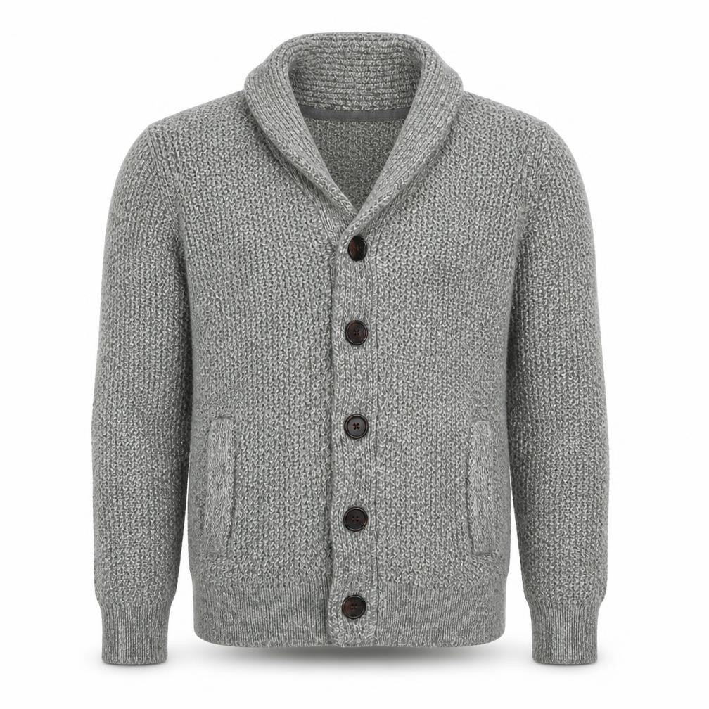 Burton Menswear Men’s Grey M Shawl Collar Button Knit Cardigan