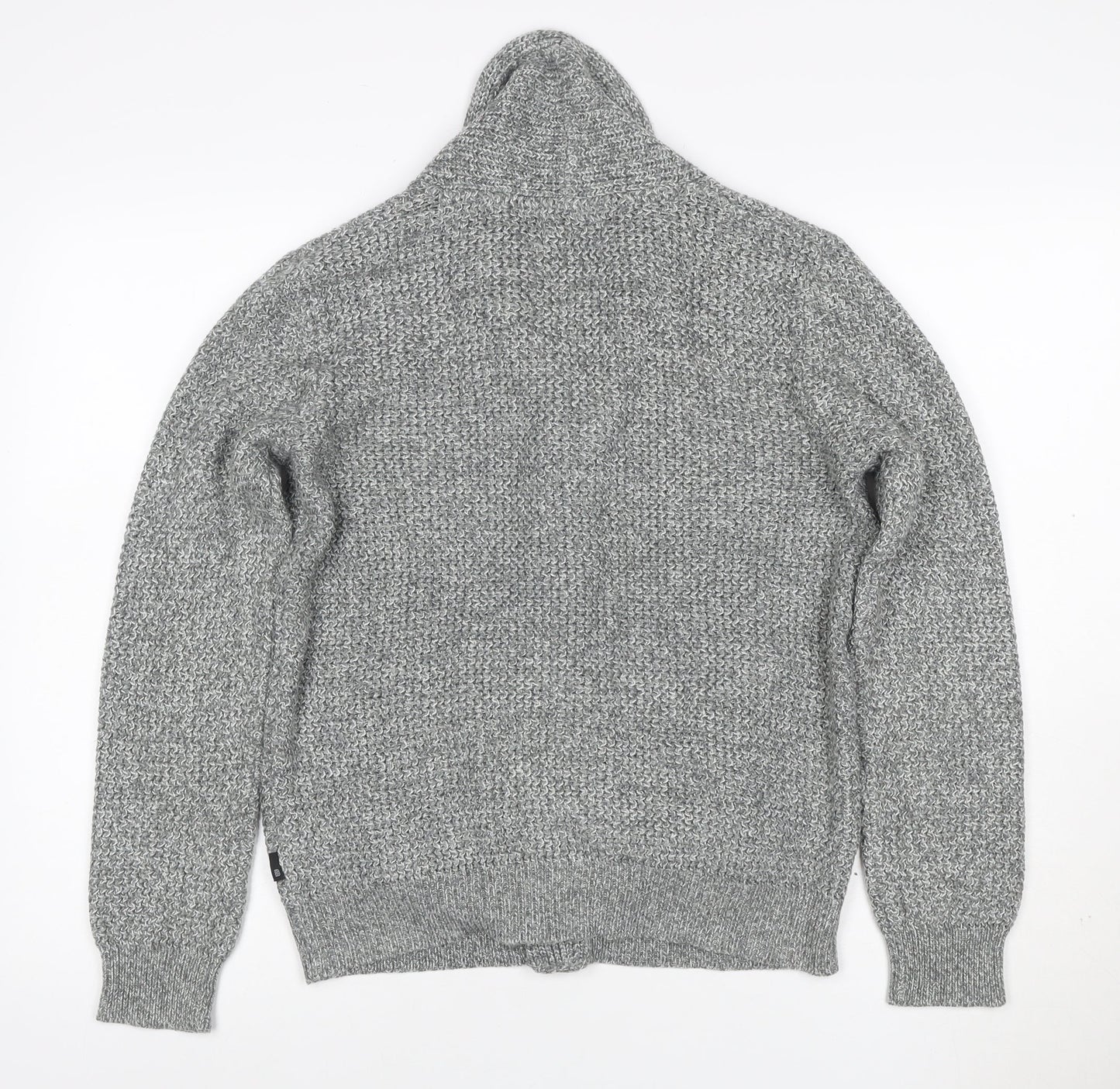Burton Menswear Men’s Grey M Shawl Collar Button Knit Cardigan