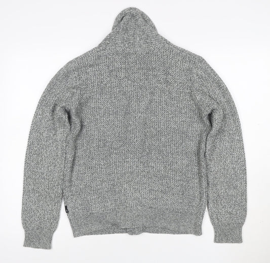 Burton Menswear Men’s Grey M Shawl Collar Button Knit Cardigan