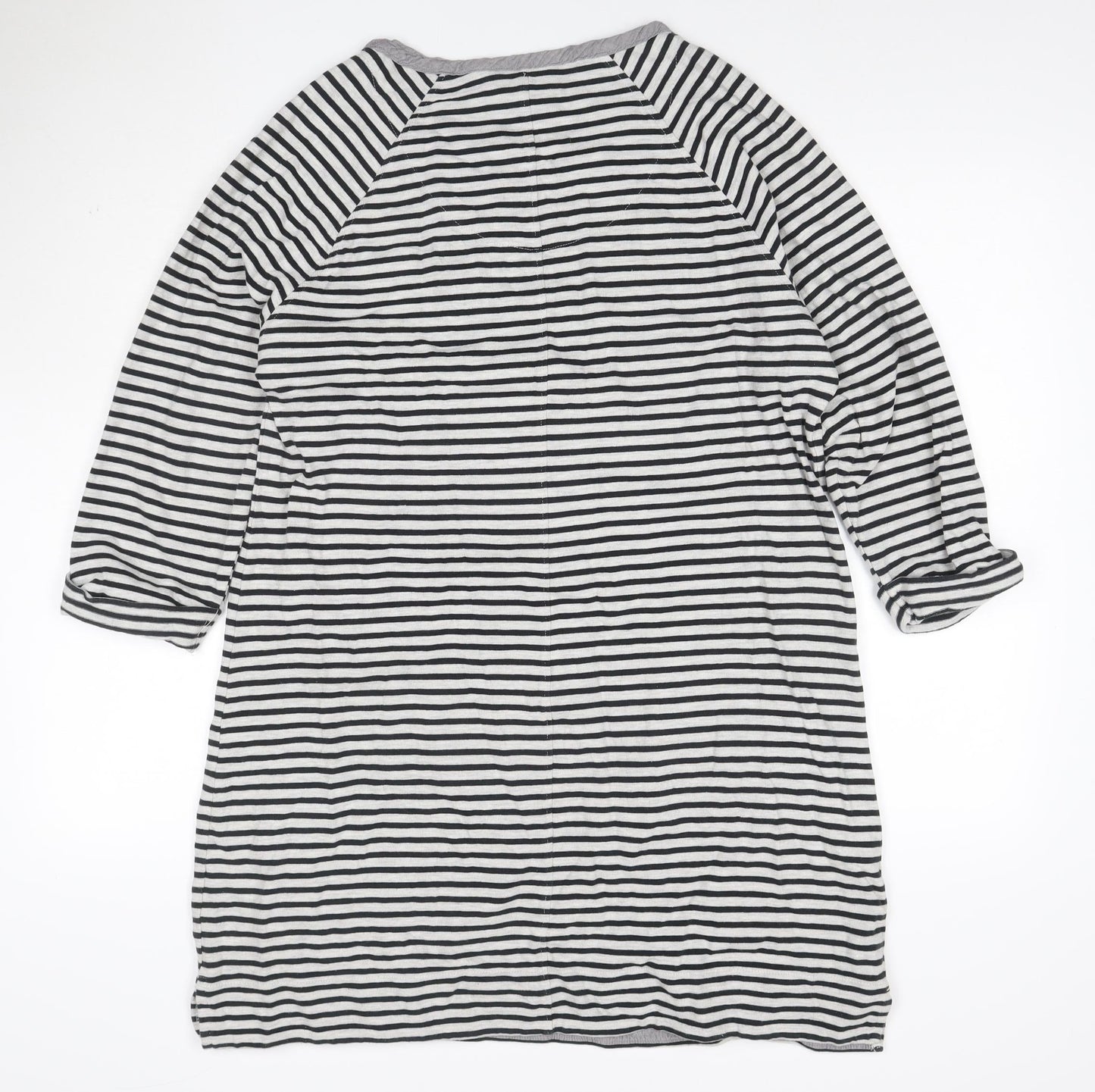 Next Women Black White Stripe UK 20 T-Shirt Dress Pockets Jersey