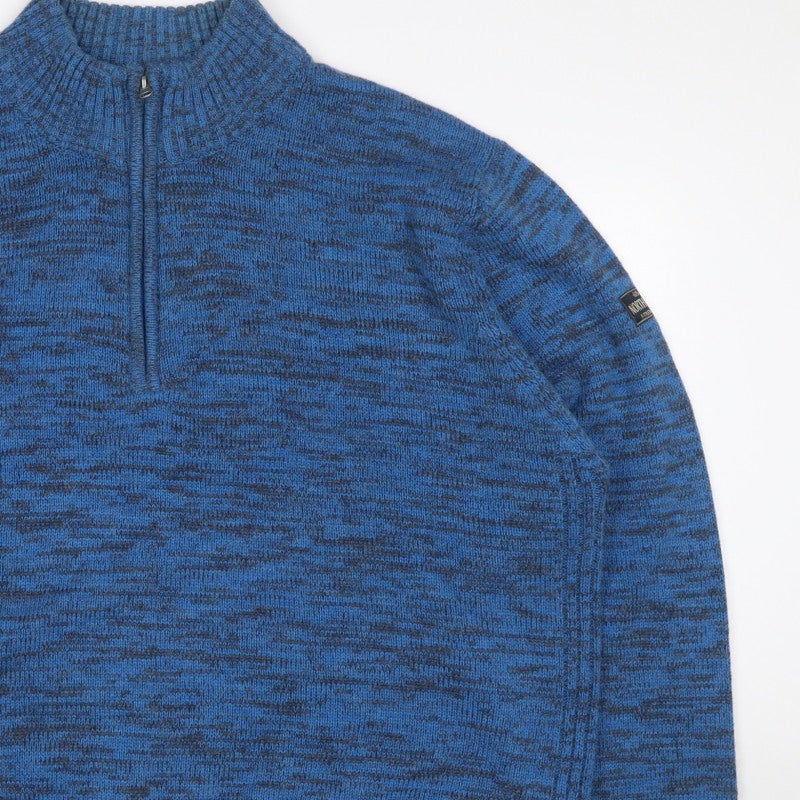 Additional view of Atlas for Men Men's Blue 4XL Quarter Zip High Neck Knit Jumper