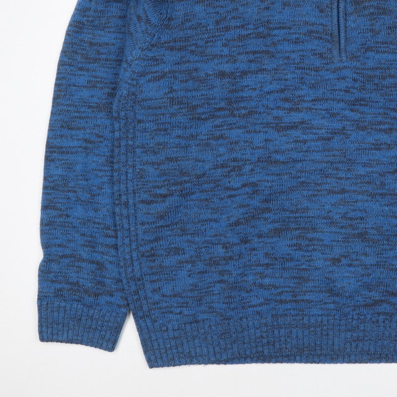 Additional view of Atlas for Men Men's Blue 4XL Quarter Zip High Neck Knit Jumper