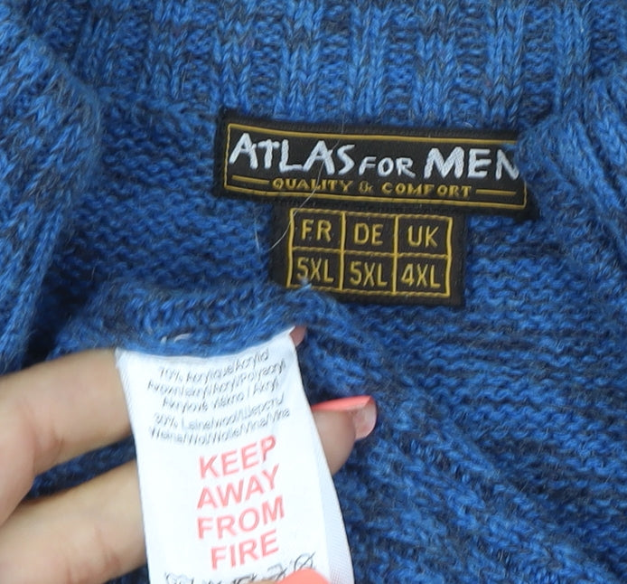 Additional view of Atlas for Men Men's Blue 4XL Quarter Zip High Neck Knit Jumper