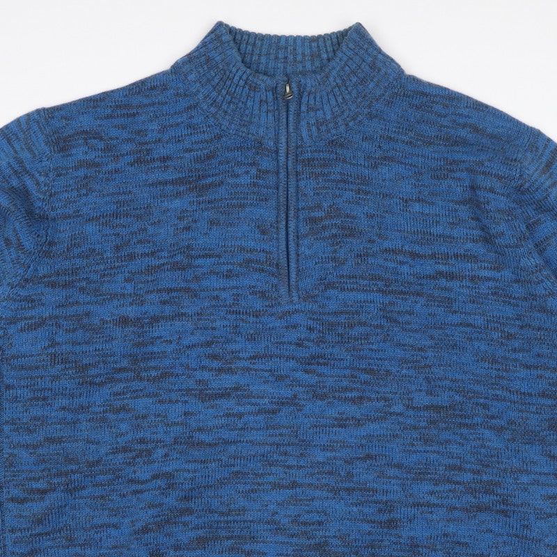 Additional view of Atlas for Men Men's Blue 4XL Quarter Zip High Neck Knit Jumper