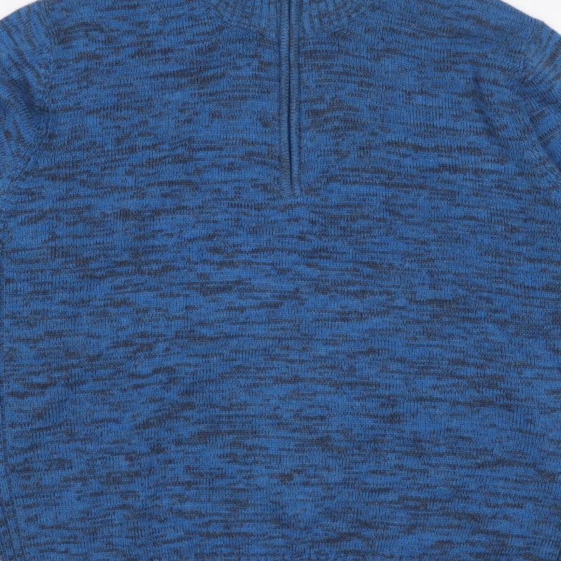 Additional view of Atlas for Men Men's Blue 4XL Quarter Zip High Neck Knit Jumper
