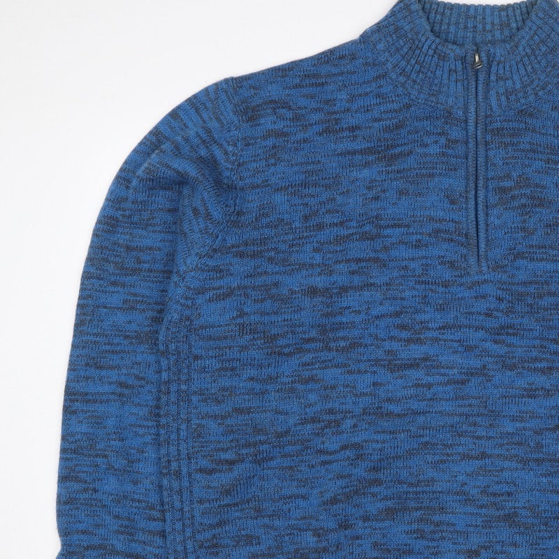 Additional view of Atlas for Men Men's Blue 4XL Quarter Zip High Neck Knit Jumper