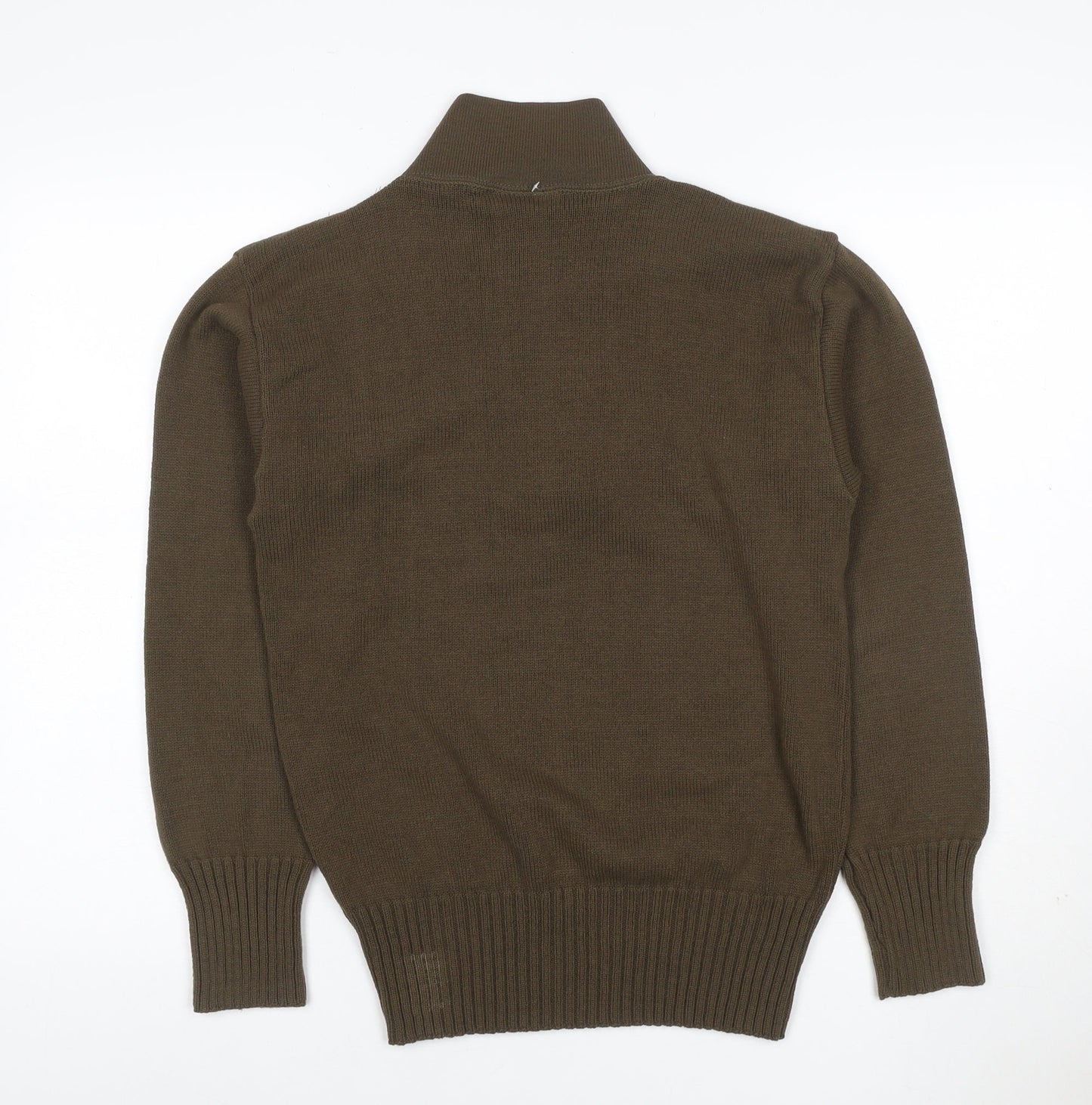 DSCP Men's Brown Medium 38-40 High Neck 5 Button Henley Military Jumper