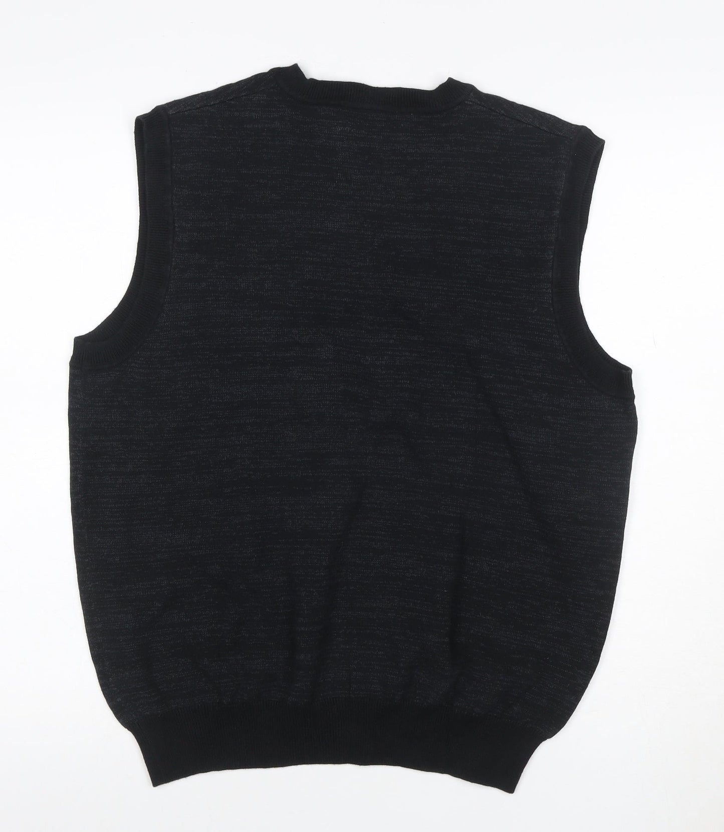 Greg Norman Men's Black L V-Neck Knit Sweater Vest Logo Golf