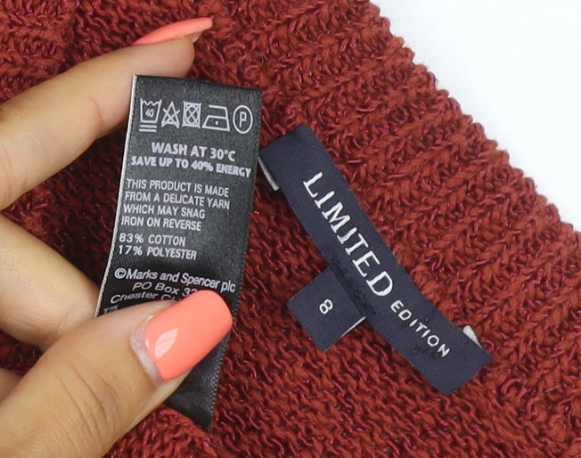 Marks & Spencer Women Red Size 8 Limited Edition Knit Jumper Vest