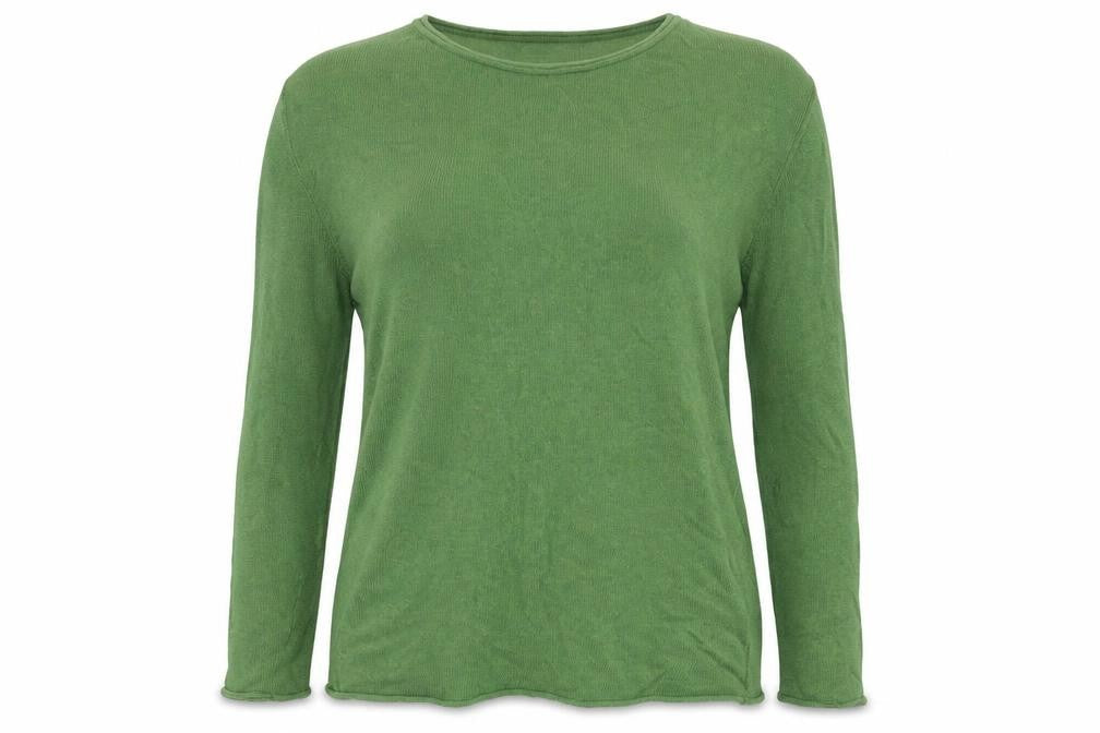 H&M Women Green Size 10 Fine Knit Angora Blend Round Neck Jumper