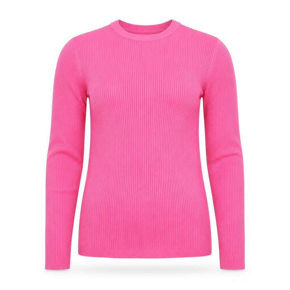 M&S Collection Women’s Pink Size 10 Ribbed Knit Long Sleeve Jersey Top