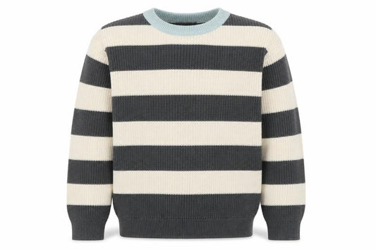 John Lewis Anyday Boys 10 Years Grey Ivory Stripe Knit Pullover Jumper