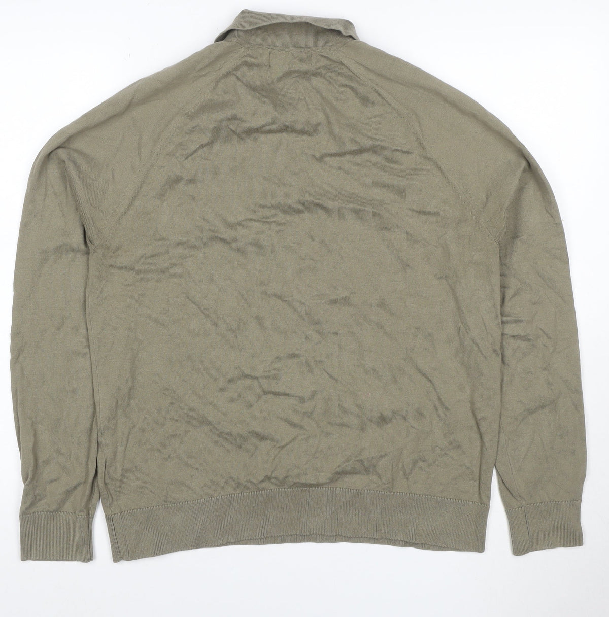 Marks and Spencer Mens Beige M Long Sleeve Cotton Rich Knit Polo