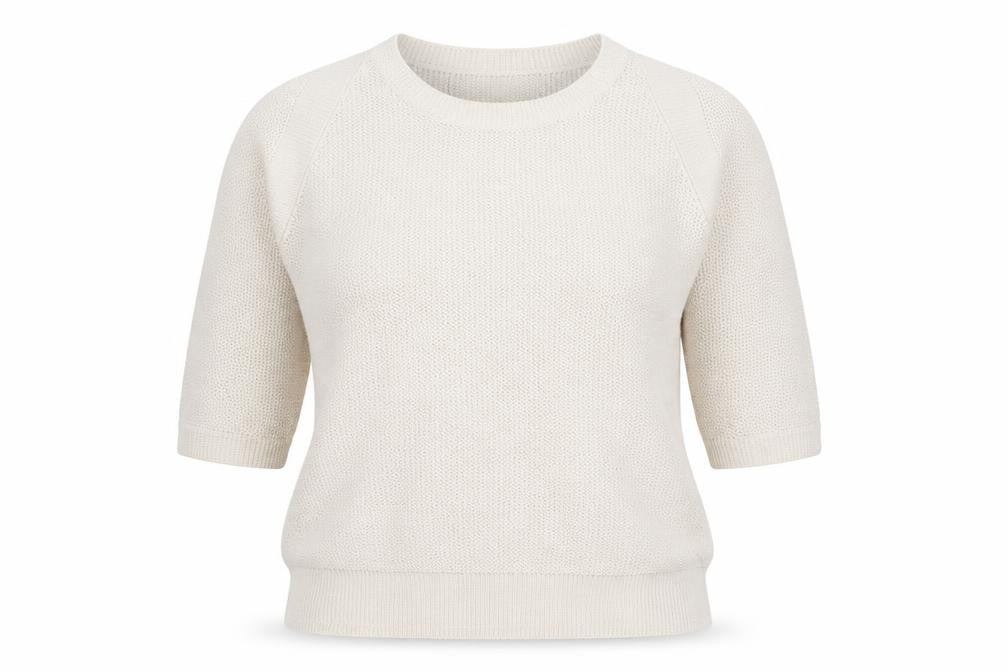 Front view of Autograph Women Ivory UK 16 3/4 Sleeve Glitter Knit Cardigan