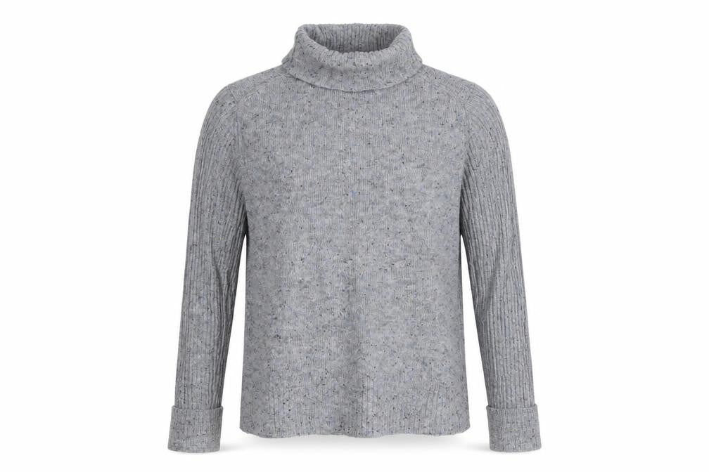 Marks & Spencer Womens Grey Fleck Roll Neck Pullover Jumper UK 14