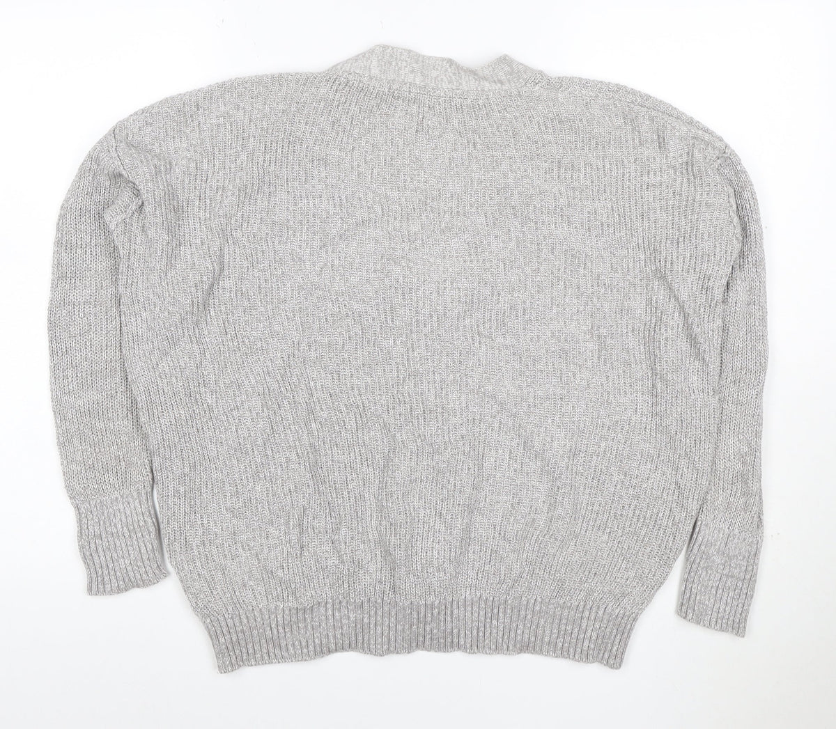 Cotton On Women’s Grey M V-Neck Button Knit Cardigan Long Sleeve