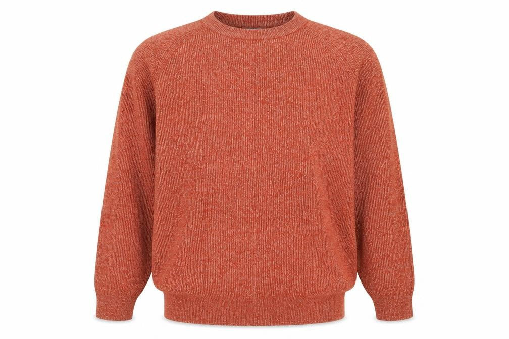 Next Men’s Orange Marl Cotton Blend Crew Neck Pullover Jumper L