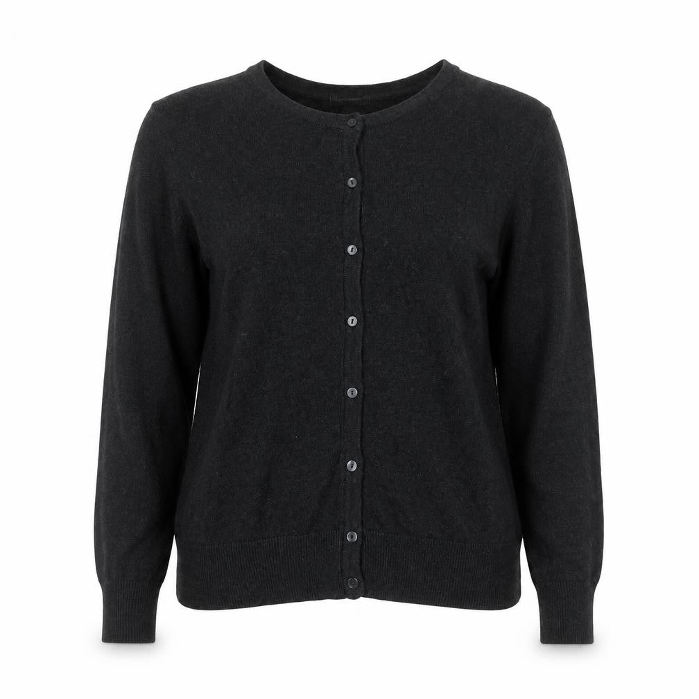 H&M Basic Women’s Black L Viscose Blend Button Knit Cardigan