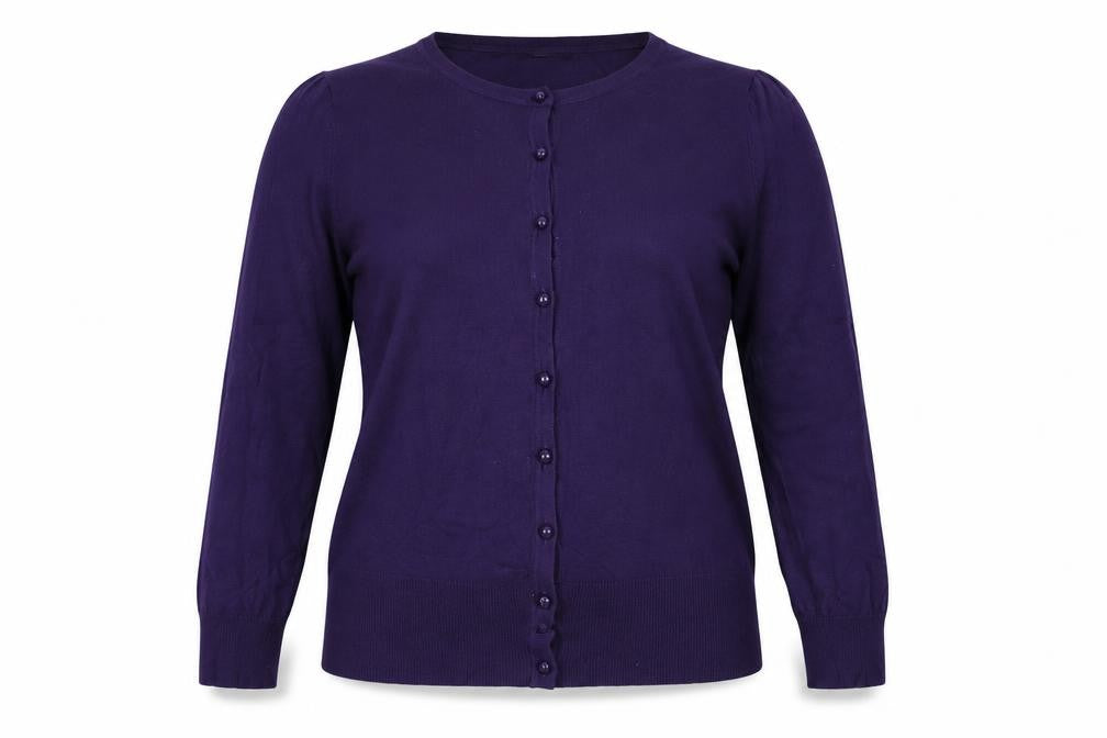 Marks & Spencer Women Purple UK 16 Button Cardigan Viscose Knit