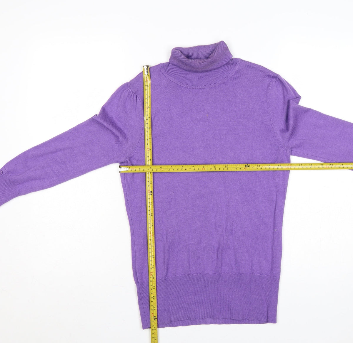 Wallis Women Purple Size 10 Roll Neck Tunic Jumper Viscose Knit