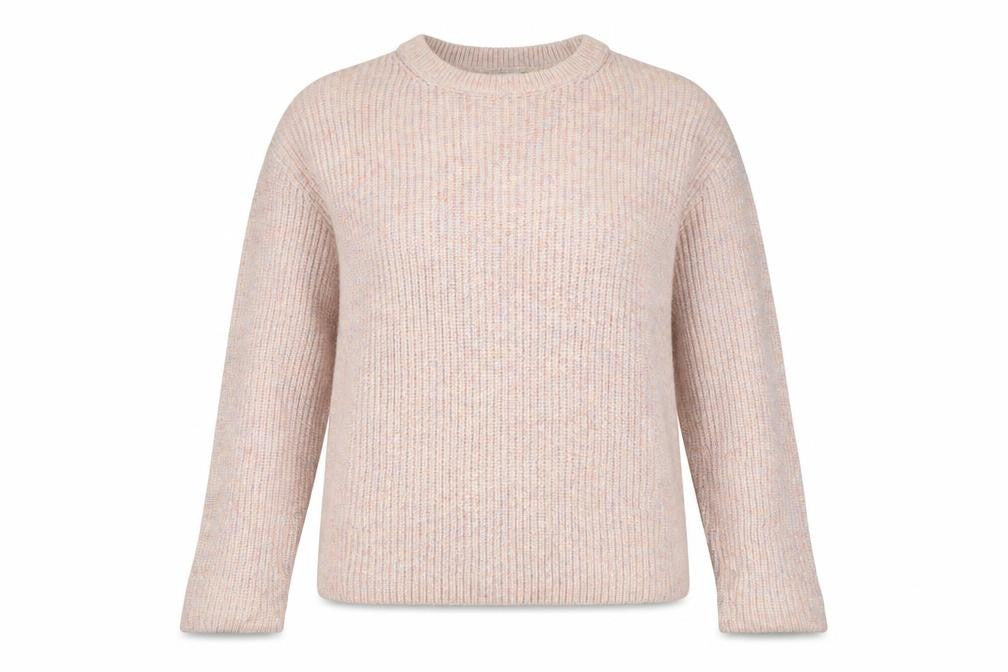 Marks and Spencer Women Pink Size 10 Rib Knit Crew Neck Jumper