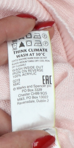 Marks & Spencer Women Pink Size 10 Crew Neck Knit Jumper