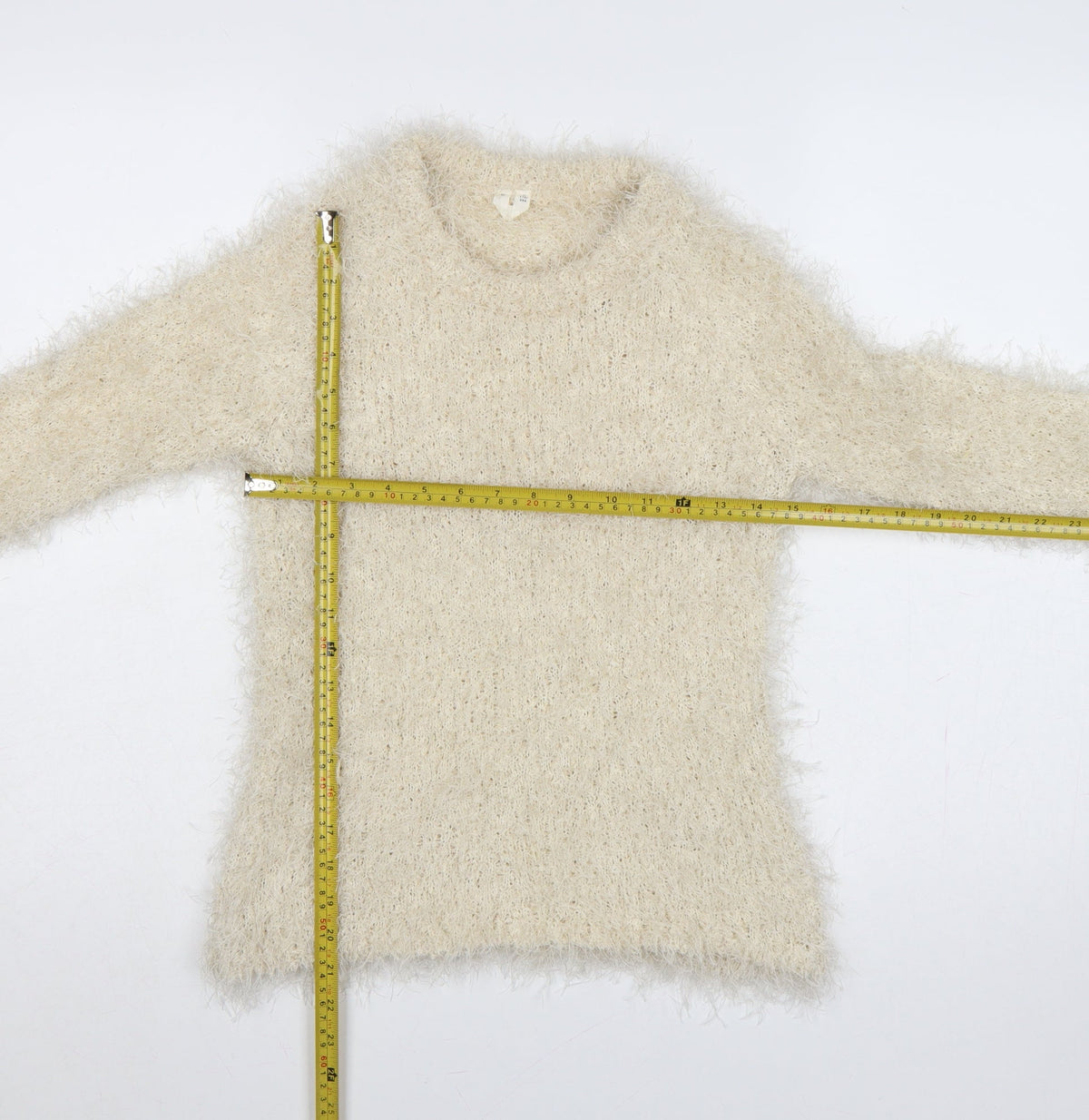 ARKET Women Ivory Fluffy Knit Jumper UK 12 EU M Long Sleeve