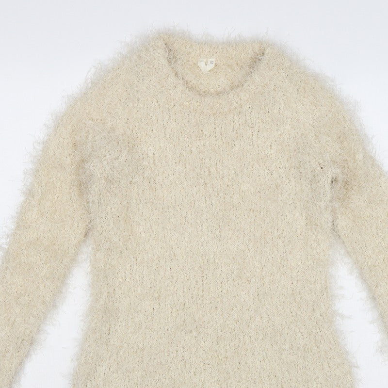 ARKET Women Ivory Fluffy Knit Jumper UK 12 EU M Long Sleeve