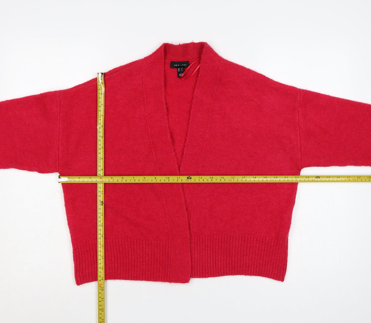New Look Women Red Open Knit Cardigan Size S Long Sleeve