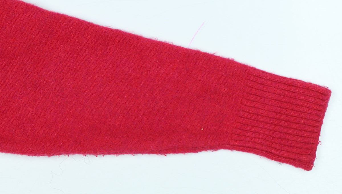 New Look Women Red Open Knit Cardigan Size S Long Sleeve