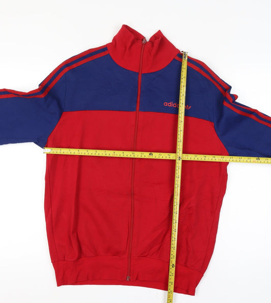Adidas Men’s Red Blue XL Vintage Track Jacket Full Zip 3 Stripe