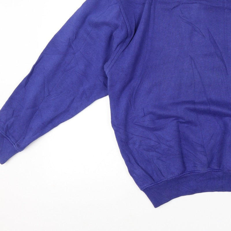 Additional view of Fred Perry Vintage Men’s Blue L Crew Neck Embroidered Logo Sweatshirt